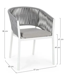 Sale Bizzotto SEDIA IN CORDA PER ESTERNO IMPILABILE BIANCO WG20 -FLORENCIA