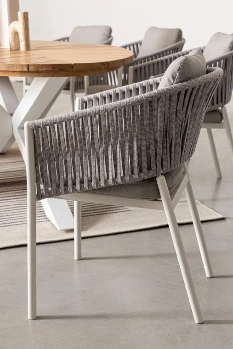 Sale Bizzotto SEDIA IN CORDA PER ESTERNO IMPILABILE BIANCO WG20 -FLORENCIA
