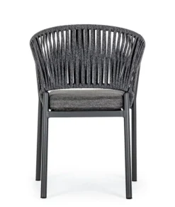 Discount Bizzotto SEDIA IN CORDA PER ESTERNO IMPILABILE ANTRACITE - FLORENCIA