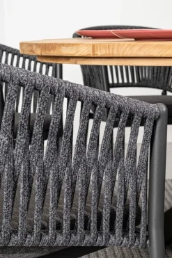 Discount Bizzotto SEDIA IN CORDA PER ESTERNO IMPILABILE ANTRACITE - FLORENCIA