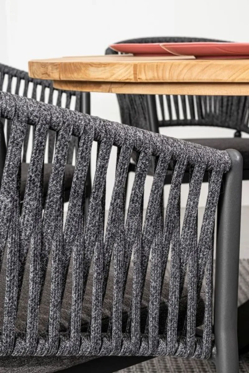 Discount Bizzotto SEDIA IN CORDA PER ESTERNO IMPILABILE ANTRACITE - FLORENCIA