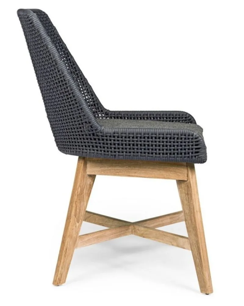 Outlet Bizzotto SEDIA IN CORDA PER ESTERNO COLOR ARDESIA - HESPERIA