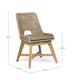 Clearance Bizzotto SEDIA IN CORDA PER ESTERNO TORTORA - HESPERIA