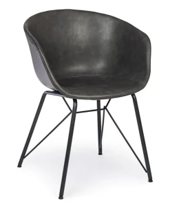 Online Bizzotto SEDIA IN ECOPELLE ANTRACITE - WARHOL