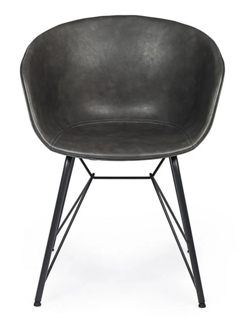 Online Bizzotto SEDIA IN ECOPELLE ANTRACITE - WARHOL