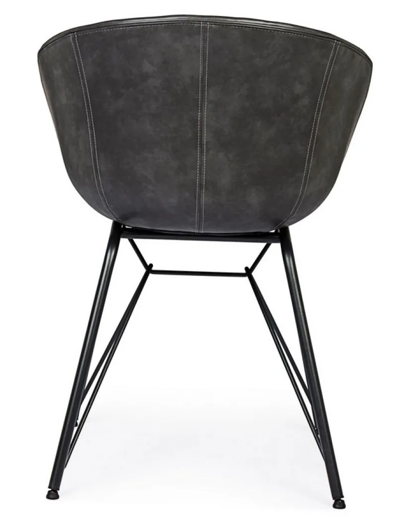 Online Bizzotto SEDIA IN ECOPELLE ANTRACITE - WARHOL