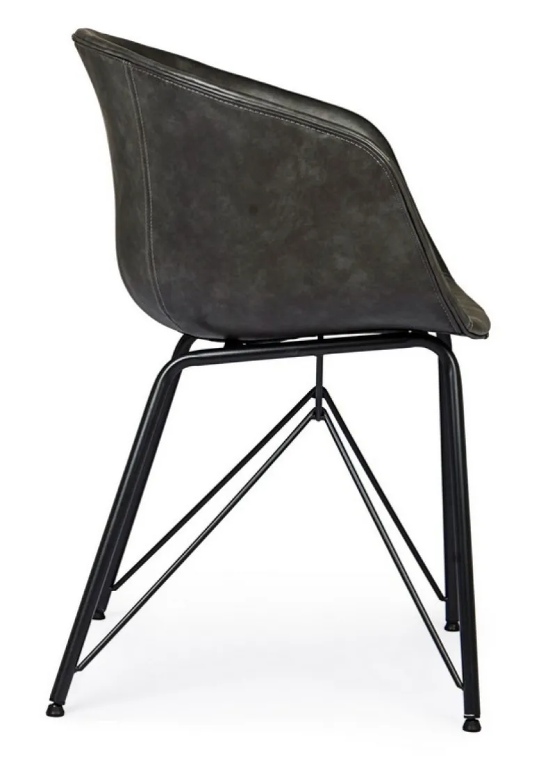 Online Bizzotto SEDIA IN ECOPELLE ANTRACITE - WARHOL