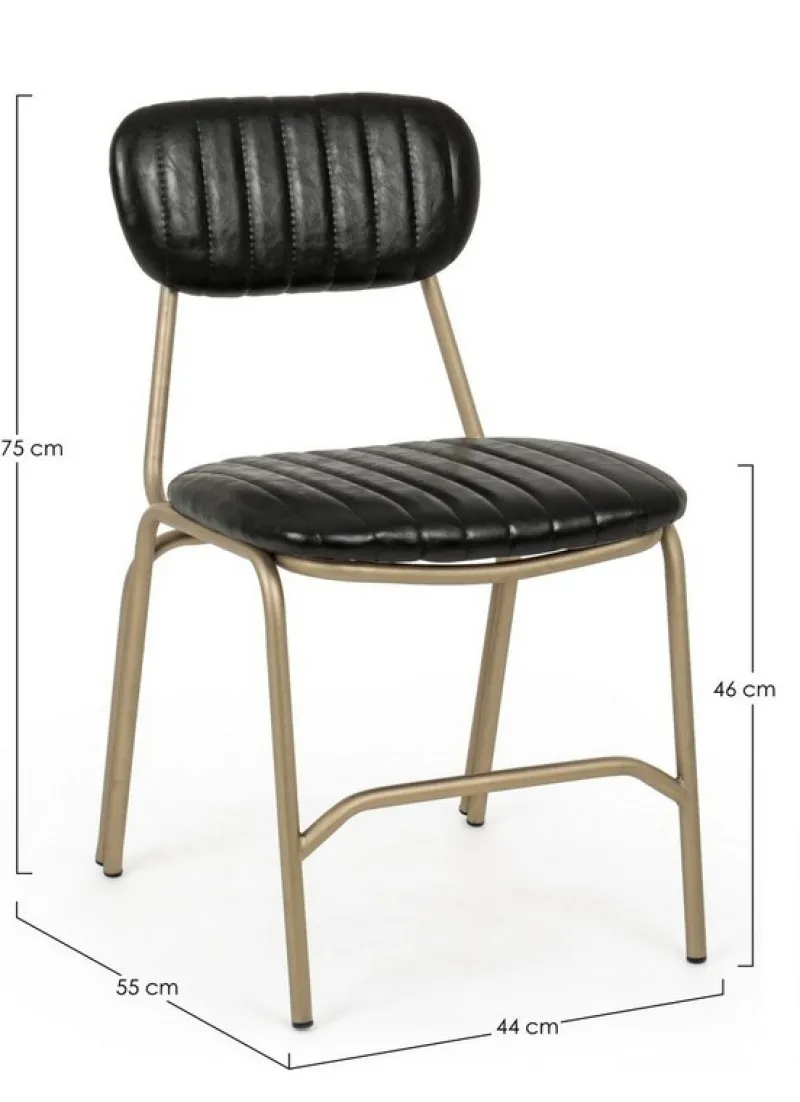 Outlet Bizzotto SEDIA IN ECOPELLE NERA - ADDY