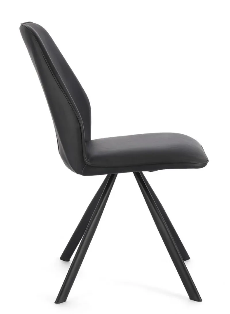 Hot Bizzotto SEDIA IN ECOPELLE NERA - MAXWELL