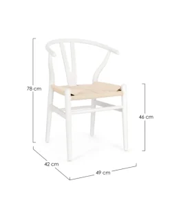 Discount Bizzotto SEDIA IN LEGNO BIANCO - ARTAS