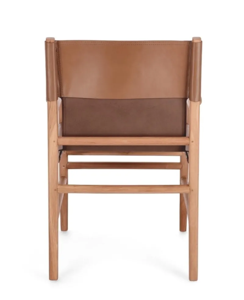Best Bizzotto SEDIA IN PELLE CON BRACCIOLI COGNAC - CAROLINE