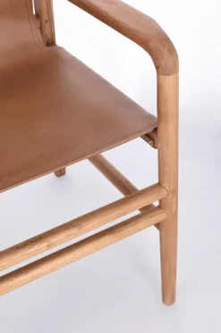 Best Bizzotto SEDIA IN PELLE CON BRACCIOLI COGNAC - CAROLINE