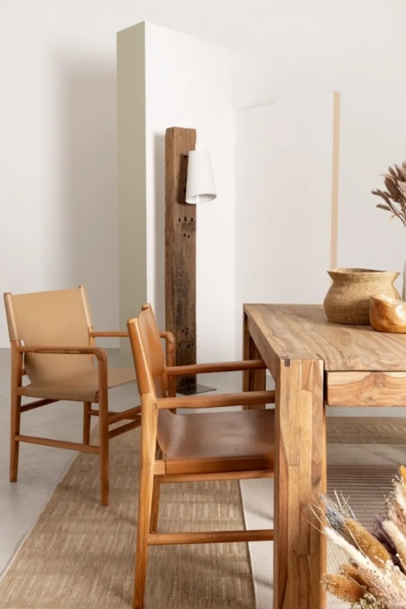 Best Bizzotto SEDIA IN PELLE CON BRACCIOLI COGNAC - CAROLINE