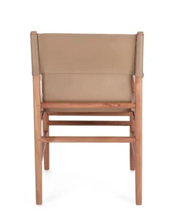 Outlet Bizzotto SEDIA IN PELLE CON BRACCIOLI TORTORA - CAROLINE