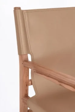 Outlet Bizzotto SEDIA IN PELLE CON BRACCIOLI TORTORA - CAROLINE