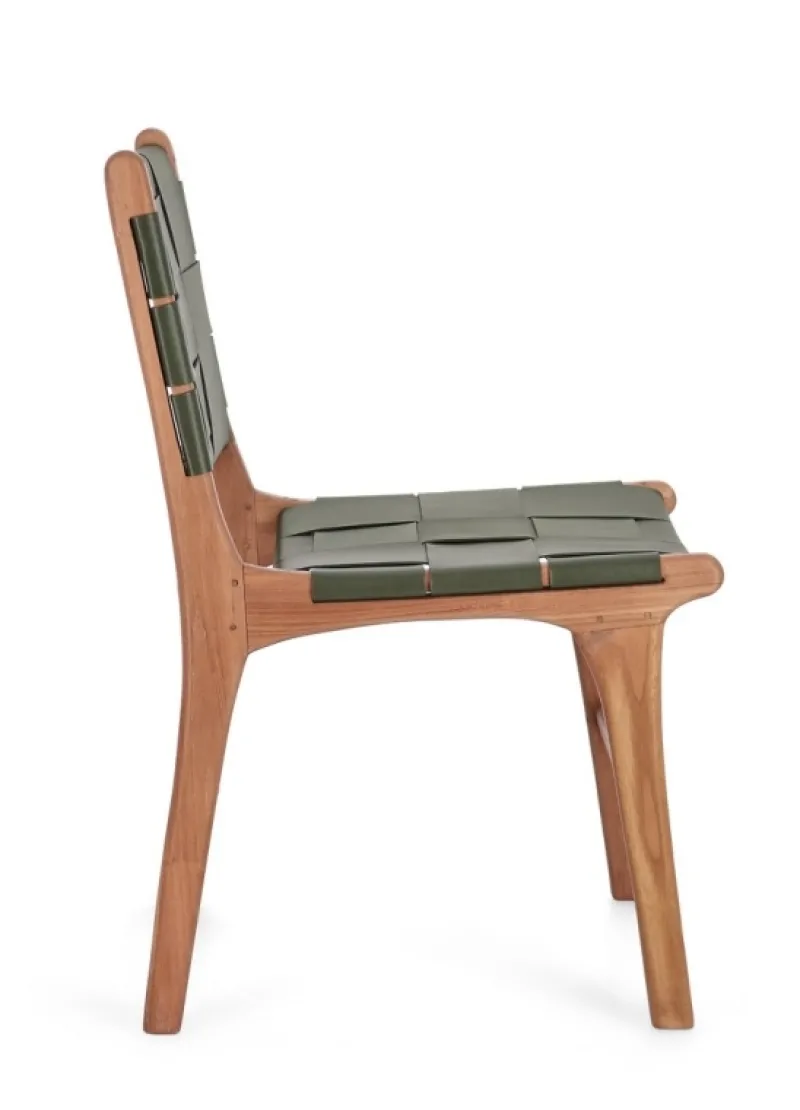 New Bizzotto SEDIA IN PELLE VERDE - JOANNA