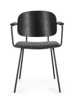 Best Bizzotto SEDIA IN TESSUTO GRIGIO SCURO - SIENNA