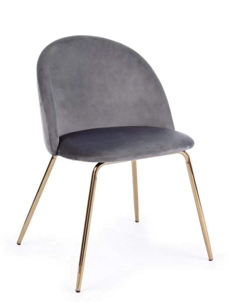 Best Bizzotto SEDIA IN VELLUTO GRIGIO SCURO - TANYA