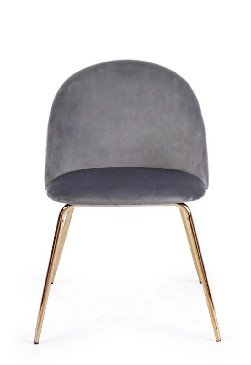 Best Bizzotto SEDIA IN VELLUTO GRIGIO SCURO - TANYA
