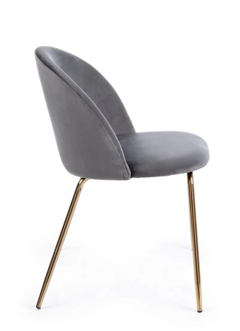 Best Bizzotto SEDIA IN VELLUTO GRIGIO SCURO - TANYA