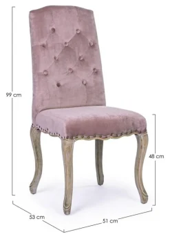 New Bizzotto SEDIA IN VELLUTO WOODROSE - DIVA