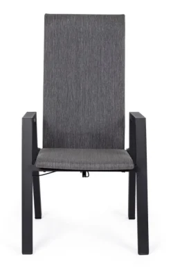 Bizzotto SEDIA RECLINABILE IN ALLUMINIO ANTRACITE JX55 - ETHAN