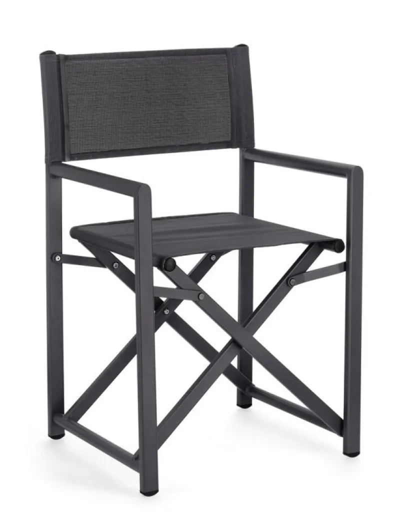 Discount Bizzotto SEDIA REGISTA IN ALLUMINIO GRIGIO SCURO - TAYLOR