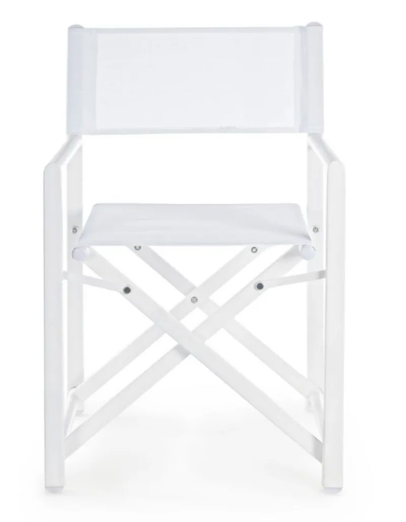 Outlet Bizzotto SEDIA REGISTA IN ALLUMINIO PIEGHEVOLE BIANCA - TAYLOR