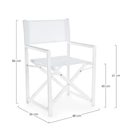 Outlet Bizzotto SEDIA REGISTA IN ALLUMINIO PIEGHEVOLE BIANCA - TAYLOR