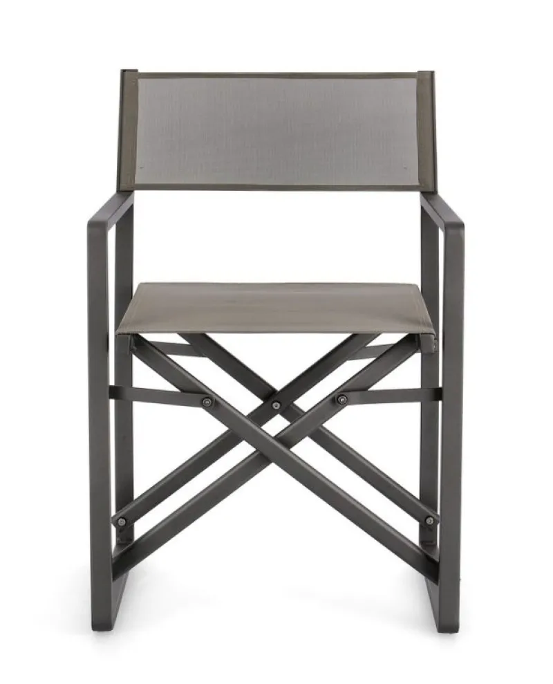 Discount Bizzotto SEDIA REGISTA IN ALLUMINIO ANTRACITE CX23 - KONNOR