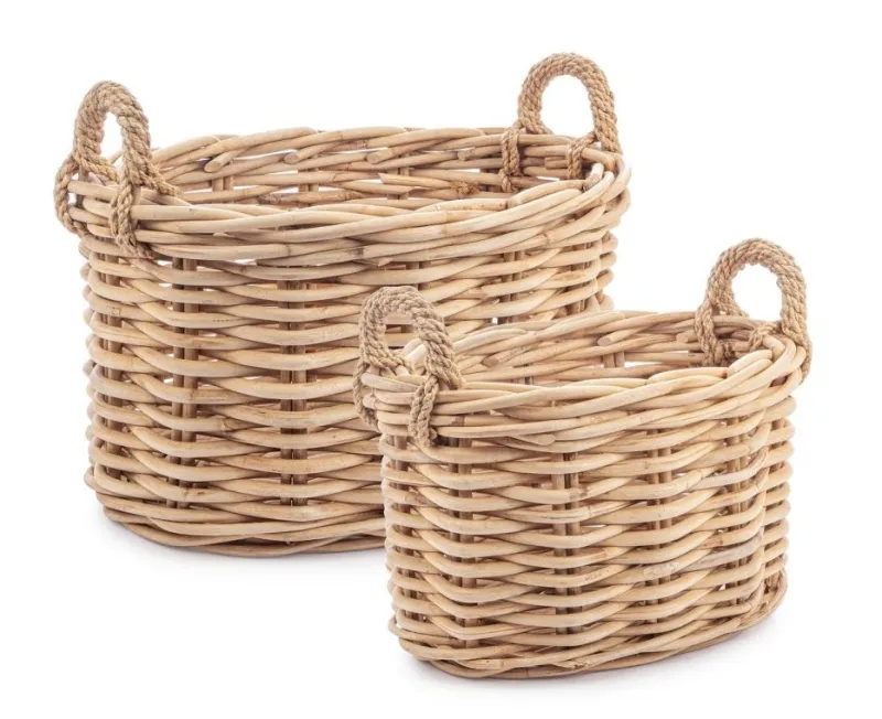 Outlet Bizzotto SET2 CESTA 2M MALANG OV NATURALE
