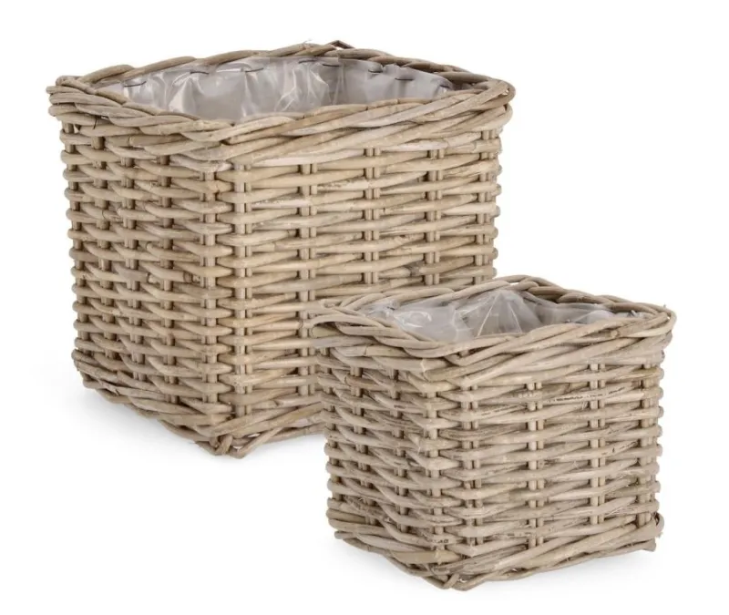 Outlet Bizzotto SET2 CESTA RANDY QU GRIGIO