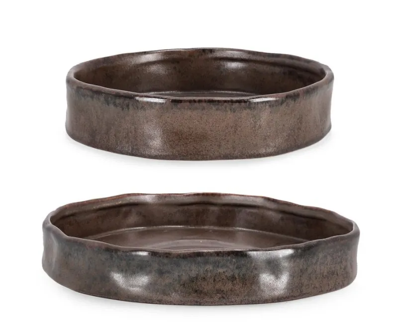 New Bizzotto SET2 PIATTO DECORATIVO PAVLOS MARRONE