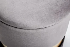 Clearance Bizzotto SET2 POUF CONTENITORE GRIGIO NERO - POLINA