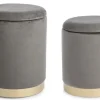 Sale Bizzotto SET2 POUF CONTENITORE GRIGIO - POLINA