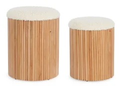 New Bizzotto SET2 POUF CONTENITORE IN TESSUTO NATURALE - NEDA