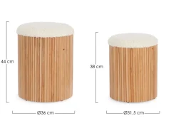 New Bizzotto SET2 POUF CONTENITORE IN TESSUTO NATURALE - NEDA