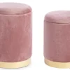 Clearance Bizzotto SET2 POUF CONTENITORE ROSA ANTICO - POLINA