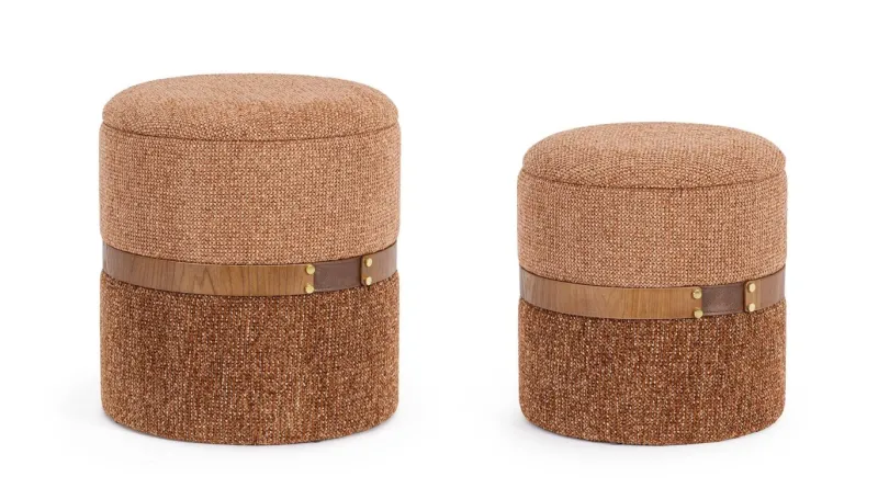 Clearance Bizzotto SET2 POUF CONTENITORE TANYA GINGER