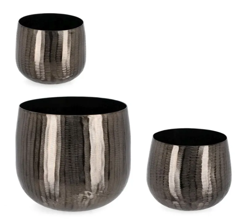 Clearance Bizzotto SET3 P.VASO CHISEL TO ANTRACITE