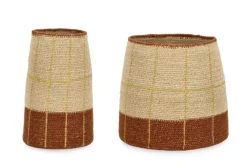 Clearance Bizzotto SET2 P.VASO DECORAT TUY NATURALE MARRONE