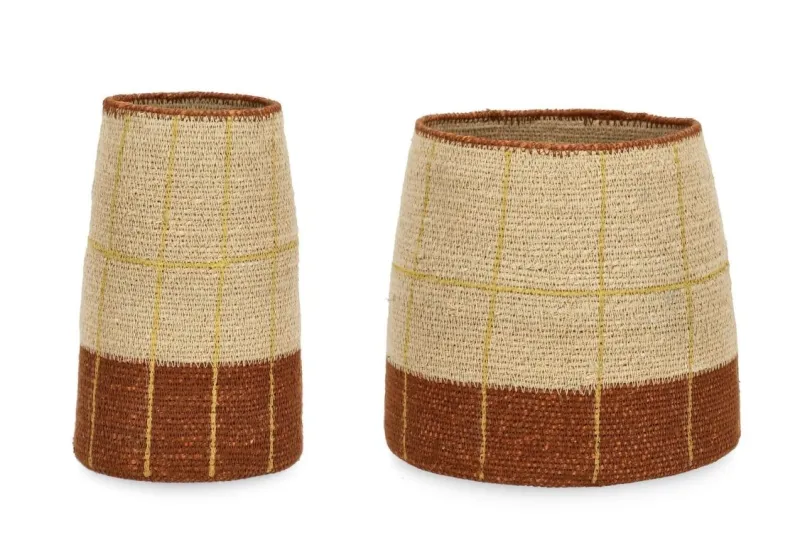 Clearance Bizzotto SET2 P.VASO DECORAT TUY NATURALE MARRONE