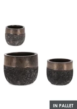 Best Bizzotto SET3 P.VASO DUYEN TONDO BASSO RUSTY