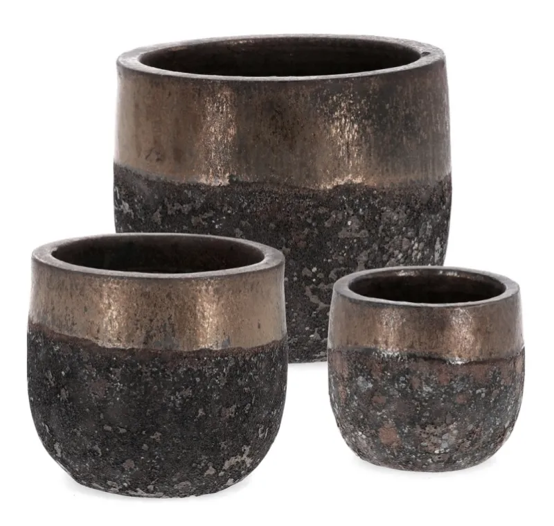 Best Bizzotto SET3 P.VASO DUYEN TONDO BASSO RUSTY