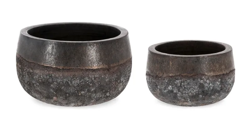 Clearance Bizzotto SET2 P.VASO DUYEN TONDO BASSO RUSTY