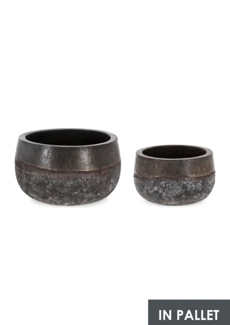 Clearance Bizzotto SET2 P.VASO DUYEN TONDO BASSO RUSTY