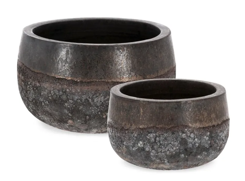 Clearance Bizzotto SET2 P.VASO DUYEN TONDO BASSO RUSTY