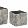 Discount Bizzotto SET3 P.VASO MEILI QUADRATO BASSO GRIGIO