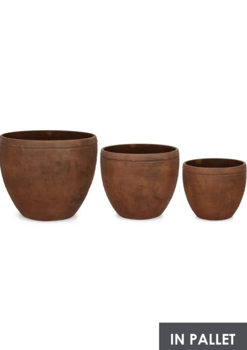 New Bizzotto SET3 P.VASO MEILI TONDO ALTO RUSTY