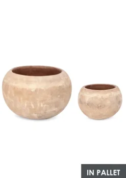 Discount Bizzotto SET2 P.VASO MINH BOMB TERRACOTTA MARRONE
